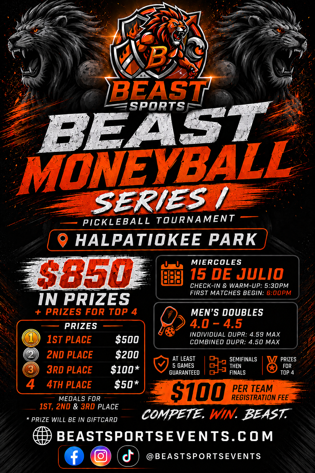 Moneyball Tournament Flyer